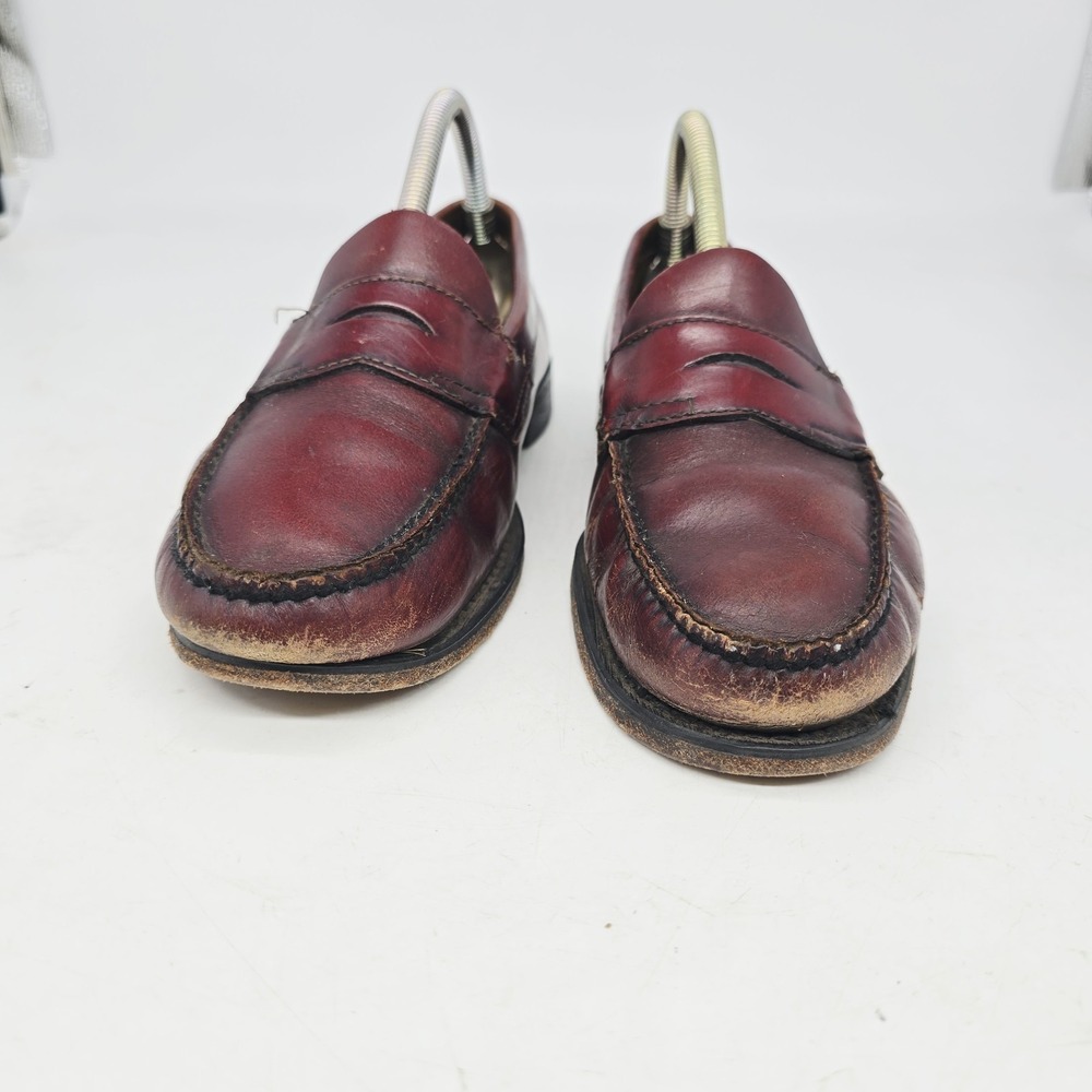 Gh Bass Penny Loafers Mens 9 D Red Burgundy Weejuns Leather Dress Shoes View 5
